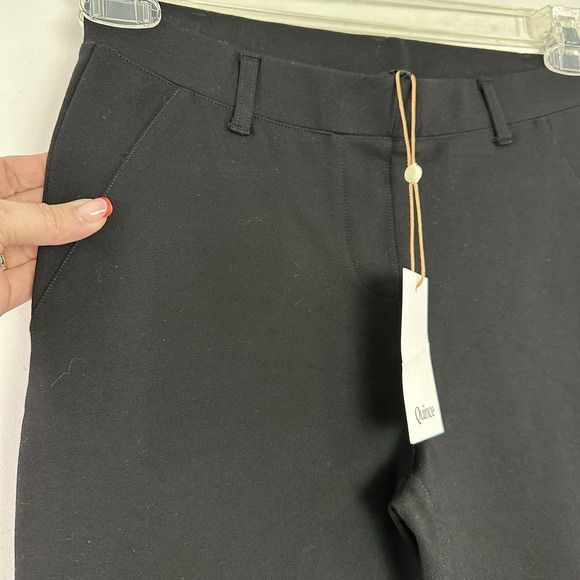 QUINCE Black Ultra Stretch Ponte Straight Leg Pants NWT Size S Petite NWT - Picture 2 of 10